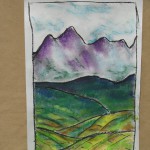 Landscape, dry pastel