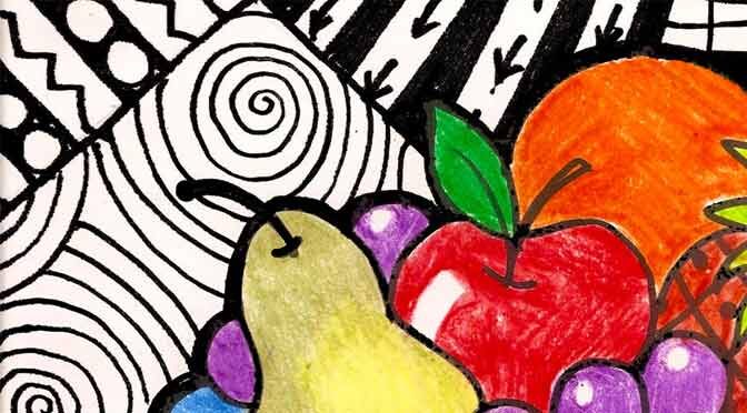 Zentangle-style Fruit Bowl. Wednesday, June 8 at 5:30 PM.