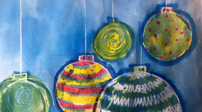 CHRISTMAS ORNAMENTS.  Drawing and Painting. Thursday, December 15th at 5:00 PM. Live Zoom Art Workshop.