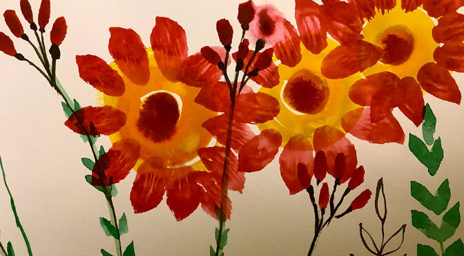Yonkers Art Adventures. Painting Flowers. Wednesday, 3/8/2023 at 5:30 PM. Live Zoom.