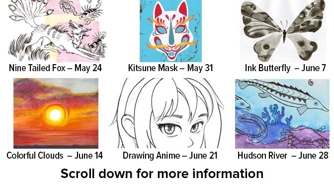 Japanese Masks, Kitsune. Wednesday, 5/31/2023 @ 5:30 pm on Zoom.